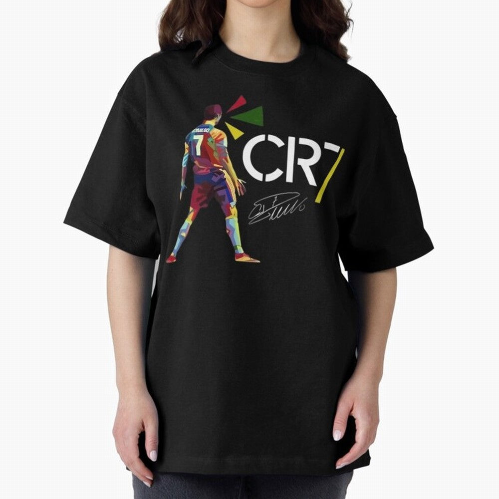 Cr7 Cristiano Ronaldo Signature Oversized T-Shirt Show Up for the Glory of Match Day Hype around FIFA World Cup 2026, CR7 and Messi, Portugal, Spain and Germany, Vintage Soccer Flavor, Modern Football Stars, National Flags and Final Night Emotion;