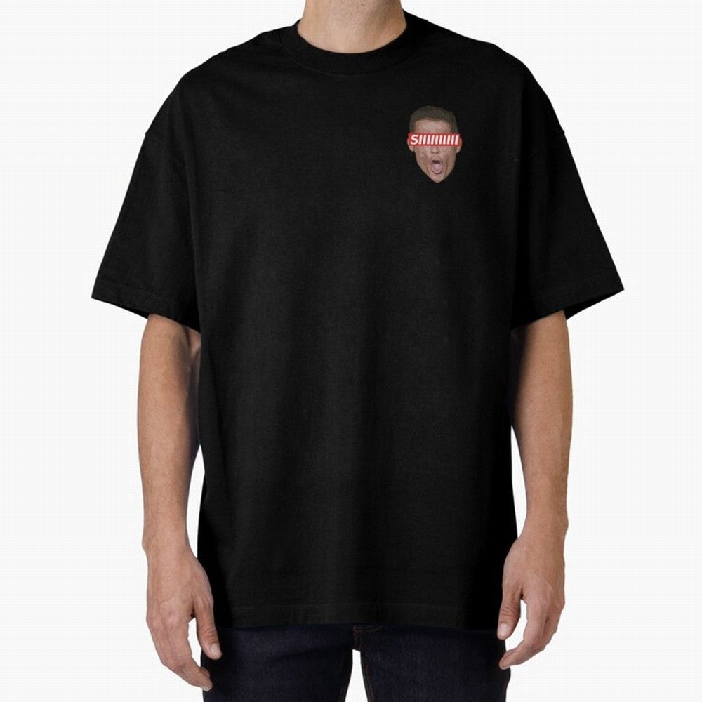 SIIII - Cristiano Ronaldo - Floating Head Oversized T-Shirt Celebrate Classic Football Spirit in Match Day Hype around FIFA World Cup 2026, Haaland, Argentina, France and Brazil, Vintage Soccer Flavor, Modern Football Stars, National Flags and