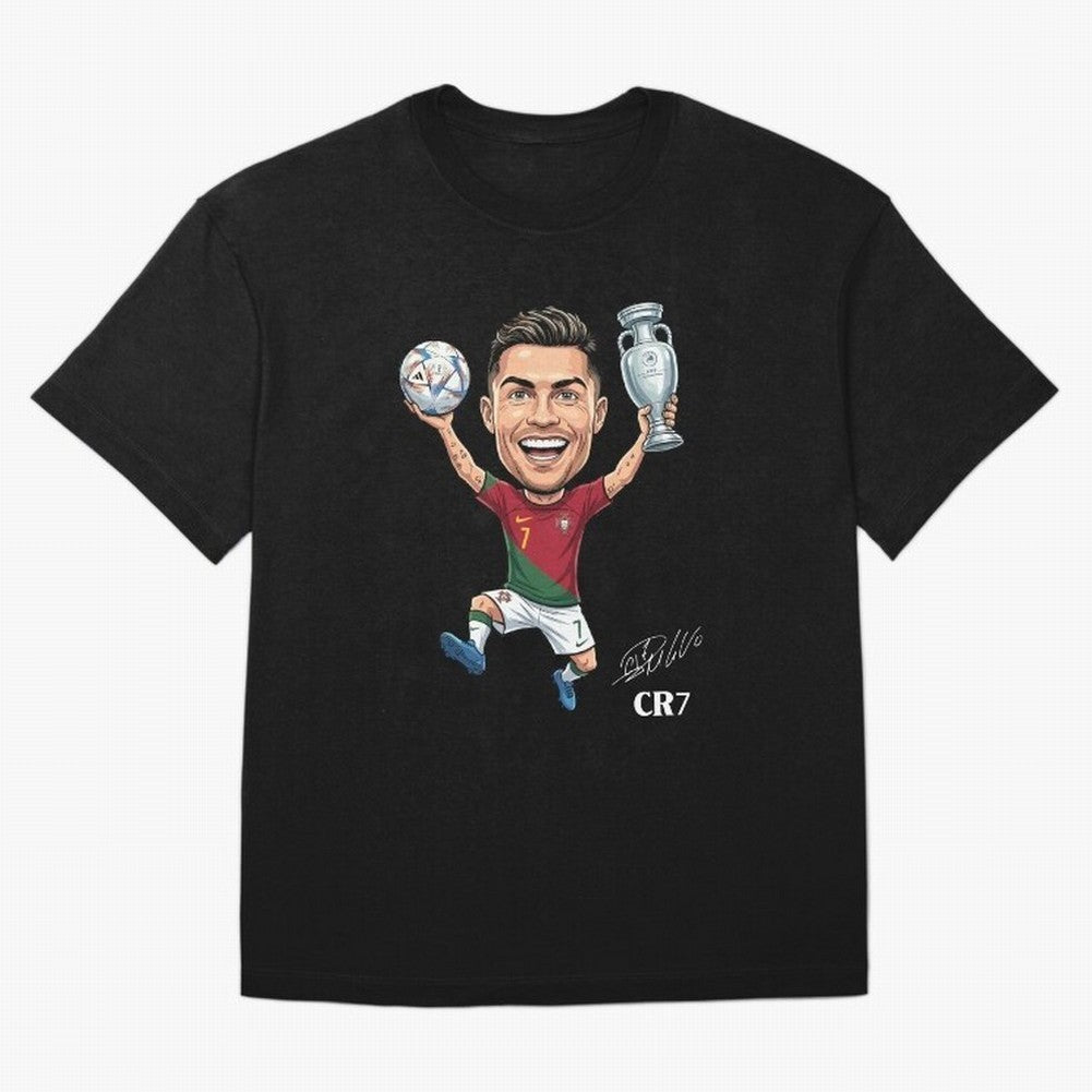 Cristiano Ronaldo Campion Oversized T-Shirt Discover the FIFA World Cup 2026 USA Canada Mexico Journey through Messi, CR7 and Mbappe Highlights, France Pride, Stadium Chants, National Pride, Trophy Dreams and Unforgettable Football Memories; Ideal