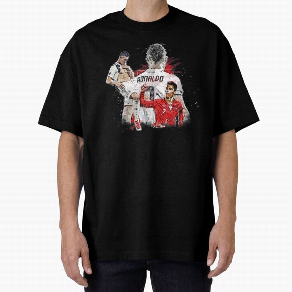 Cristiano Ronaldo Cristiano Ronaldo Oversized T-Shirt Get Ready for FIFA World Cup 2026 USA Canada Mexico Capturing Messi, France Energy, Worldwide Fan Energy, Dramatic Goals, Stadium Lights and Championship Celebrations; Great for Watch Parties,