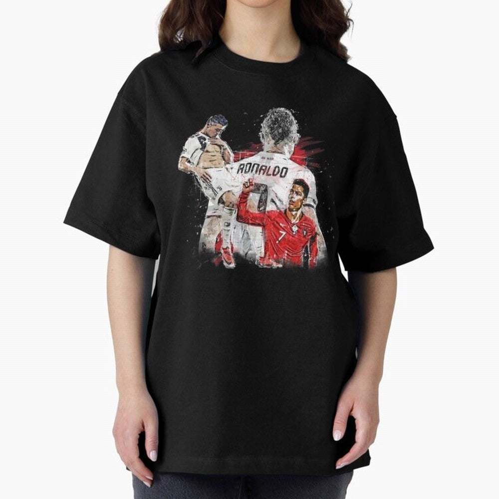 Cristiano Ronaldo Cristiano Ronaldo Oversized T-Shirt Get Ready for FIFA World Cup 2026 USA Canada Mexico Capturing Messi, France Energy, Worldwide Fan Energy, Dramatic Goals, Stadium Lights and Championship Celebrations; Great for Watch Parties,