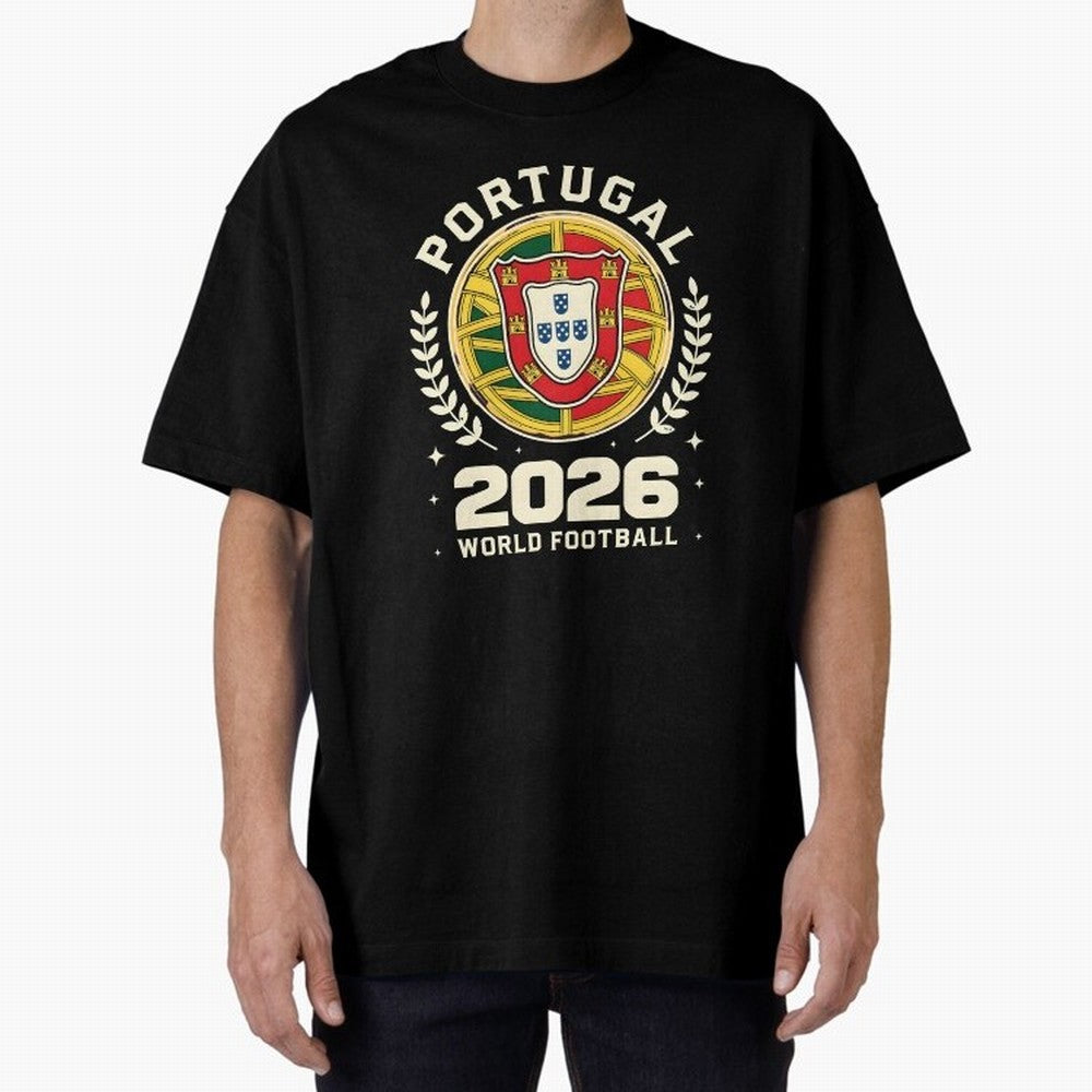 Portugal 2026 World Football Oversized T-Shirt Live for the Drama of Global Football Passion for FIFA World Cup 2026 Group Stage, Featuring Haaland and Mbappe, England, Football Passion, Legendary Performances, Festival Vibes and Supporter