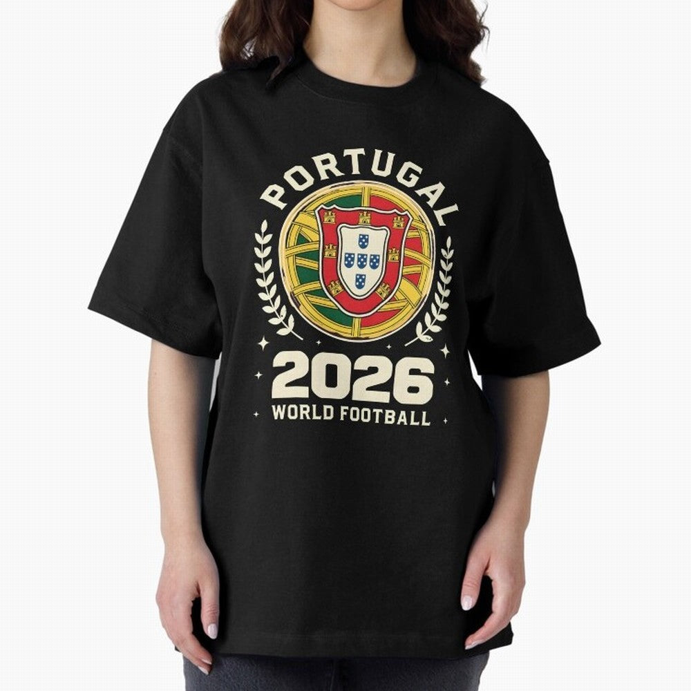 Portugal 2026 World Football Oversized T-Shirt Live for the Drama of Global Football Passion for FIFA World Cup 2026 Group Stage, Featuring Haaland and Mbappe, England, Football Passion, Legendary Performances, Festival Vibes and Supporter