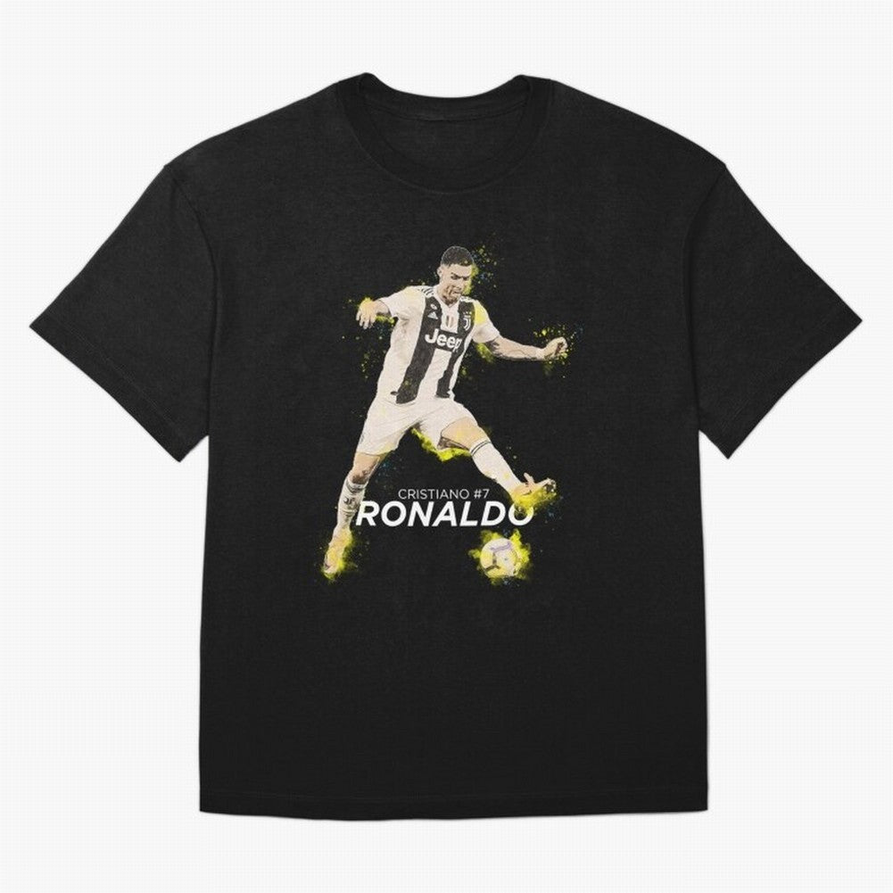 Cristiano Ronaldo Cristiano Ronaldo Oversized T-Shirt Celebrate the Road through Match Day Hype around FIFA World Cup 2026, Haaland and Mbappe, Brazil, Vintage Soccer Flavor, Modern Football Stars, National Flags and Final Night Emotion; Perfect