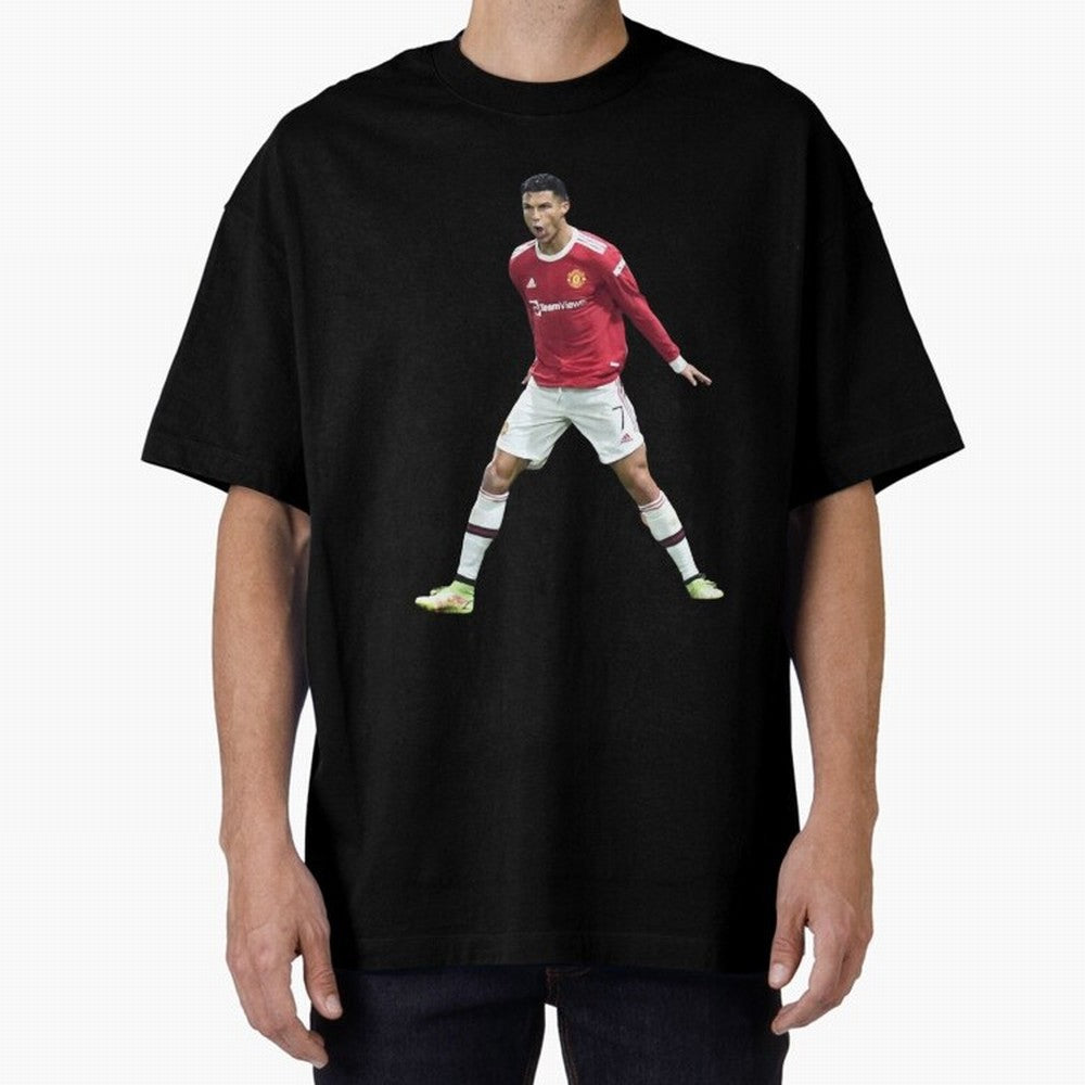 Ronaldo in Flight Oversized T-Shirt Wear the Spirit of Match Day Hype around FIFA World Cup 2026, CR7 and Messi, England, France and Netherlands, Stadium Memories, Football Loyalty, International Chants and Championship Tradition; Perfect for