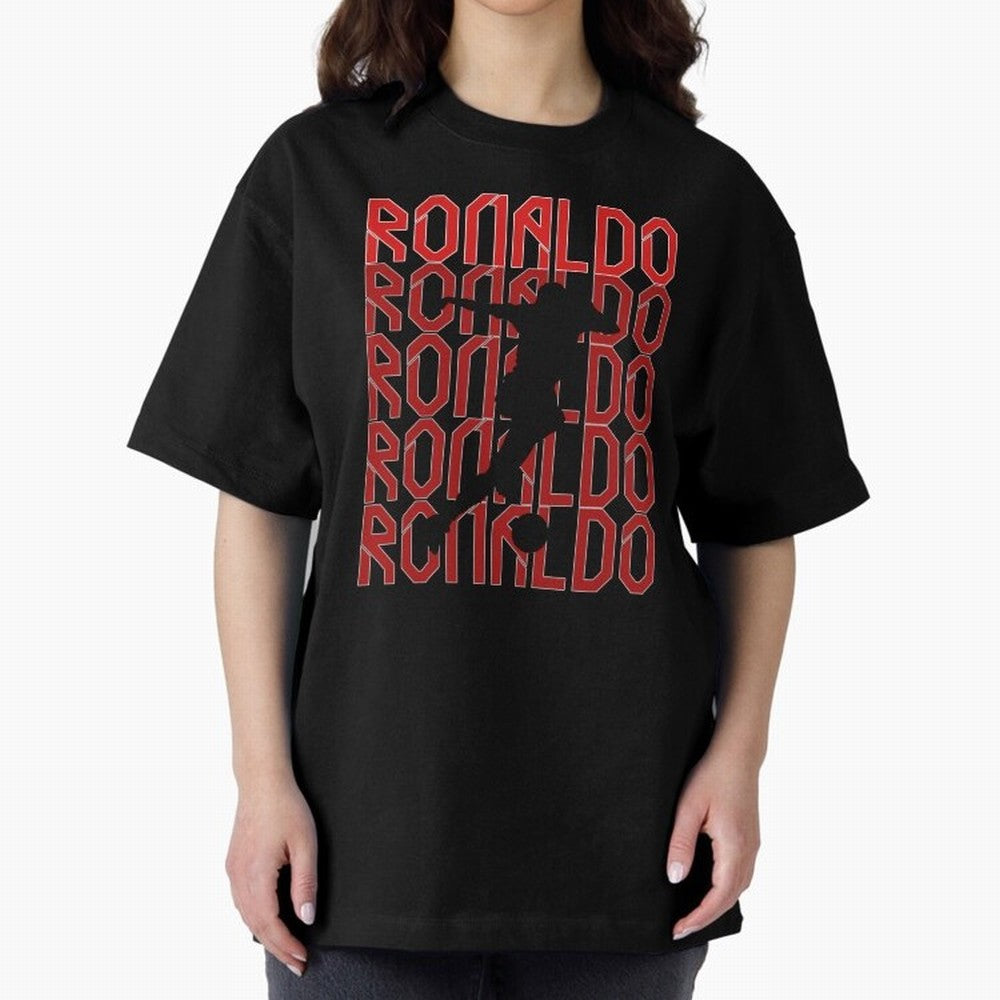 Cristiano Ronaldo Oversized T-Shirt Celebrate Classic Football Spirit in FIFA World Cup 2026 Group Stage for Fans of Messi and Brazil, Bringing Goal Celebration Energy, Supporter Heritage, Football Icons and Worldwide Tournament Joy; Made for