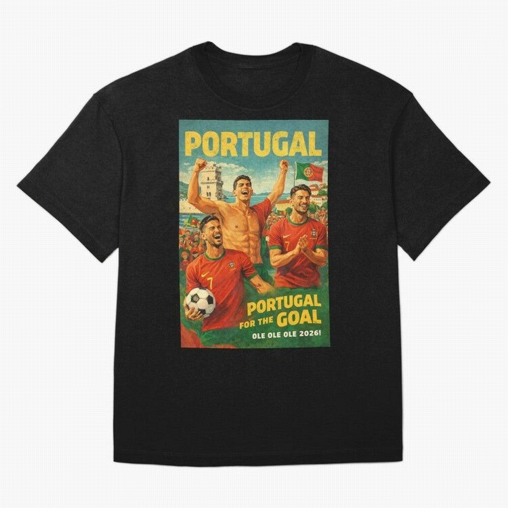 Portugal Lisbon Bel¨¦m Tower Cristiano Ronaldo FIFA World Cup Football Celebration Oversized T-Shirt Turn Up for FIFA World Cup 2026 Group Stage Made for CR7, Argentina, France and Brazil Energy, Soccer Culture, Superstar Moments, National Team