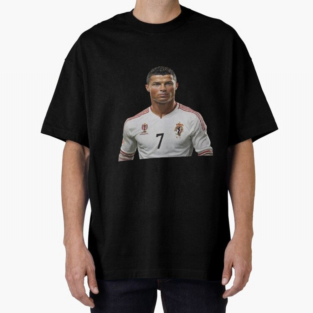 Sticker Ronaldo 2024 Oversized T-Shirt Show Your Love for FIFA World Cup 2026 Group Stage Driven by Cristiano Ronaldo, Haaland and CR7, England Energy, Vintage Soccer Flavor, Modern Football Stars, National Flags and Final Night Emotion; Great for