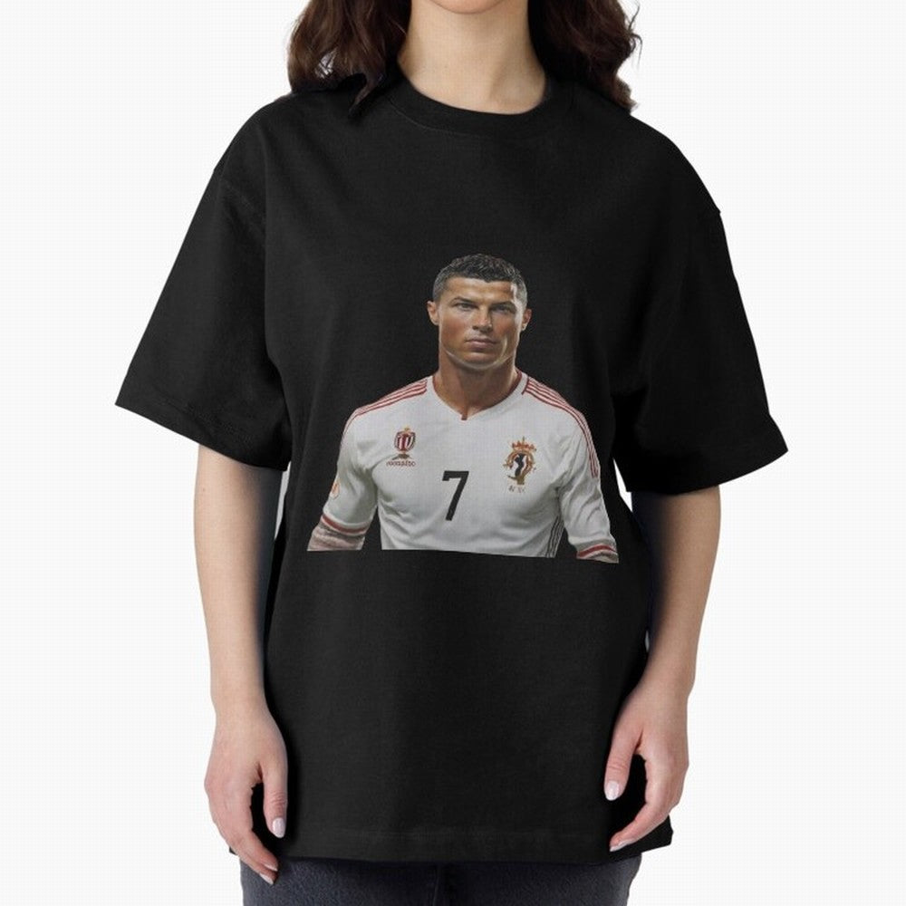 Sticker Ronaldo 2024 Oversized T-Shirt Show Your Love for FIFA World Cup 2026 Group Stage Driven by Cristiano Ronaldo, Haaland and CR7, England Energy, Vintage Soccer Flavor, Modern Football Stars, National Flags and Final Night Emotion; Great for