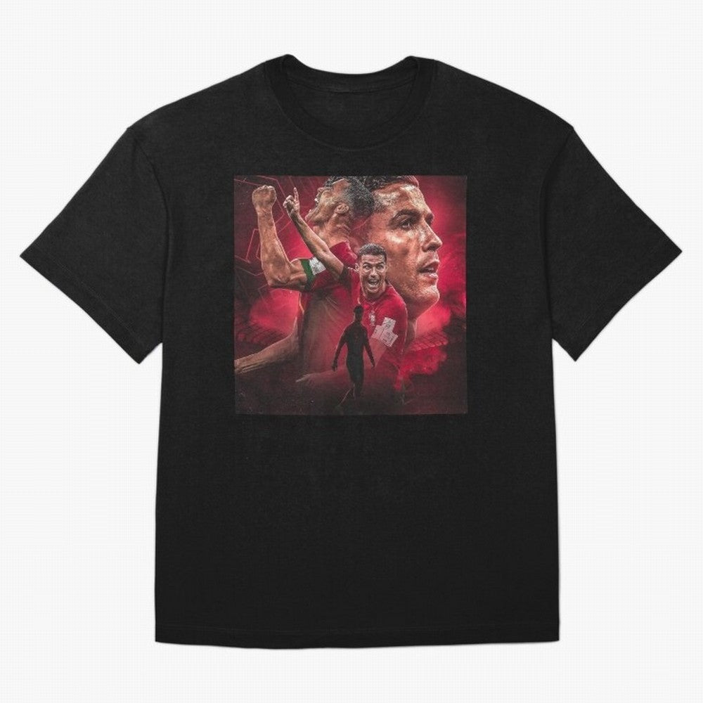 Cristiano Ronaldo - CR 7 Celebration Oversized T-Shirt Celebrate Soccer Greatness during Match Day Hype around FIFA World Cup 2026 USA Canada Mexico, Haaland, Argentina, France and Brazil, Global Supporter Spirit, Legendary Goals, National Colors