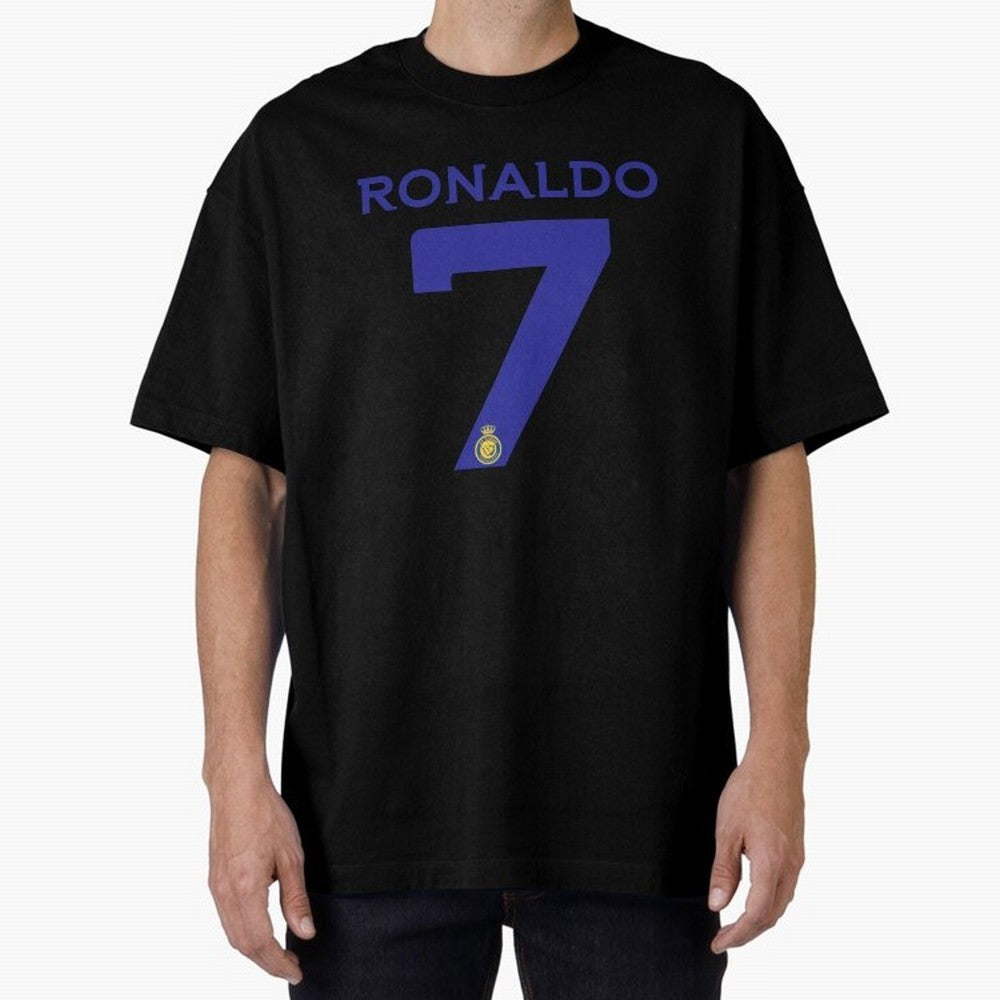 Ronaldo 7 Al-Nassr Football Club - Oversized T-Shirt Upgrade Global Football Passion for FIFA World Cup 2026 USA Canada Mexico, Highlighting Cristiano Ronaldo, Haaland and CR7, England, France and Netherlands, Supporter Pride, Iconic Celebrations,