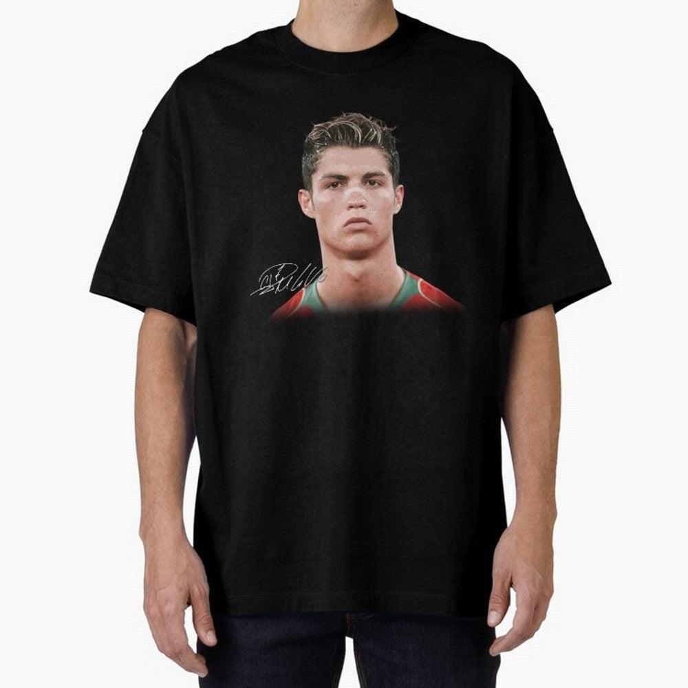 Cristiano Ronaldo T-Shirt Big Face Young Ronaldo Graphic Tee Oversized T-Shirt Capture FIFA World Cup 2026 USA Canada Mexico Driven by CR7, Portugal Energy, Stadium Chants, National Pride, Trophy Dreams and Unforgettable Football Memories; Created