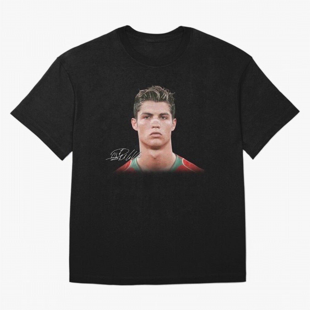Cristiano Ronaldo T-Shirt Big Face Young Ronaldo Graphic Tee Oversized T-Shirt Capture FIFA World Cup 2026 USA Canada Mexico Driven by CR7, Portugal Energy, Stadium Chants, National Pride, Trophy Dreams and Unforgettable Football Memories; Created