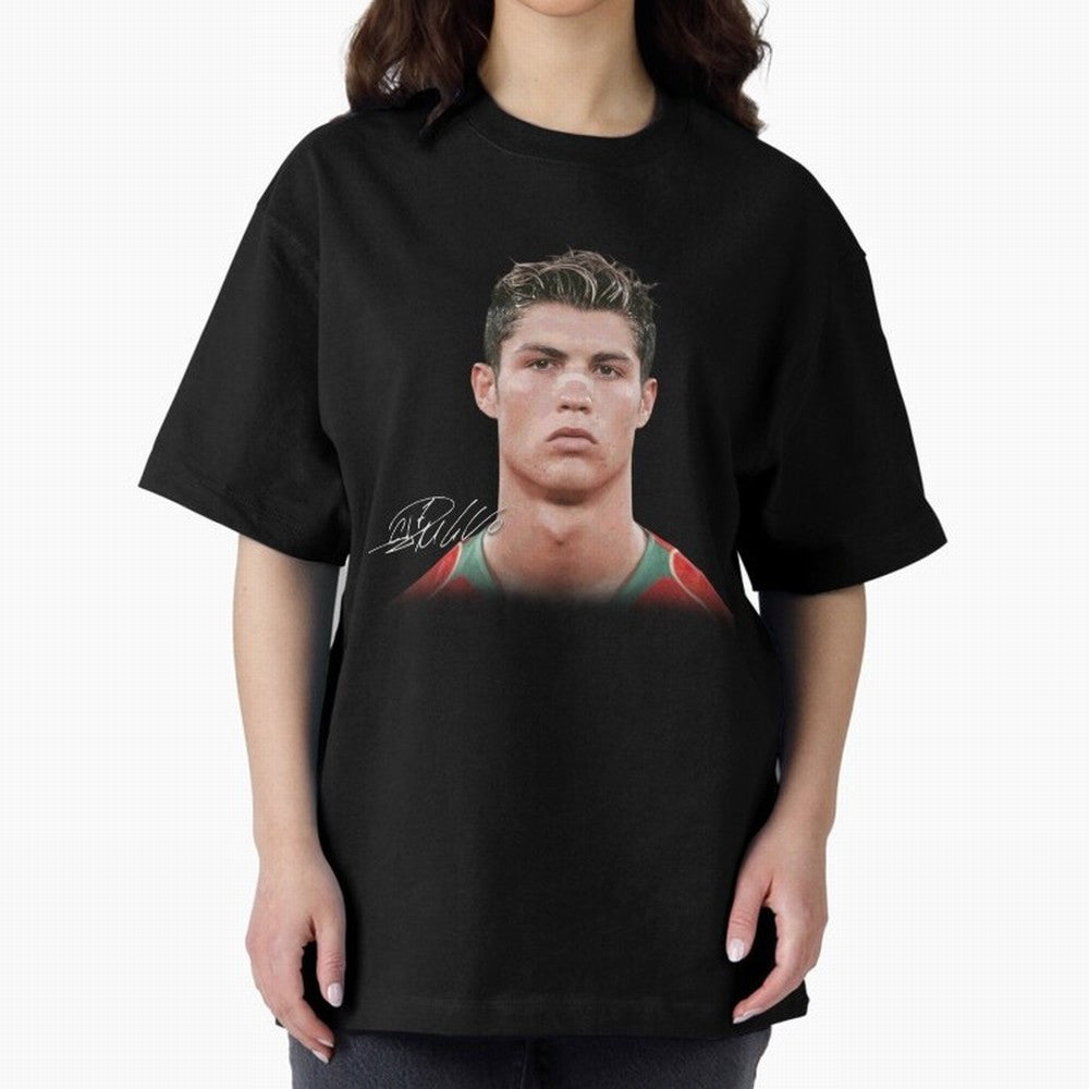 Cristiano Ronaldo T-Shirt Big Face Young Ronaldo Graphic Tee Oversized T-Shirt Capture FIFA World Cup 2026 USA Canada Mexico Driven by CR7, Portugal Energy, Stadium Chants, National Pride, Trophy Dreams and Unforgettable Football Memories; Created