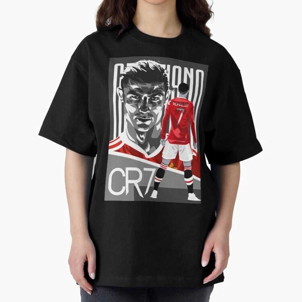 Cristiano Ronaldo in Red Oversized T-Shirt Celebrate Unforgettable Nights in the FIFA World Cup 2026 USA Canada Mexico Journey through Cristiano Ronaldo, Haaland and CR7 Highlights, Argentina, France and Brazil Pride, Classic Soccer Heritage,