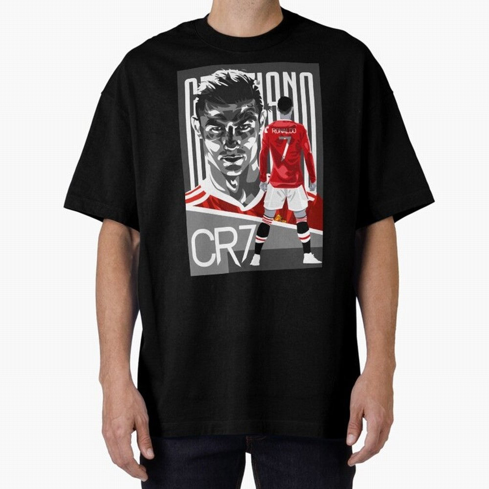 Cristiano Ronaldo in Red Oversized T-Shirt Celebrate Unforgettable Nights in the FIFA World Cup 2026 USA Canada Mexico Journey through Cristiano Ronaldo, Haaland and CR7 Highlights, Argentina, France and Brazil Pride, Classic Soccer Heritage,