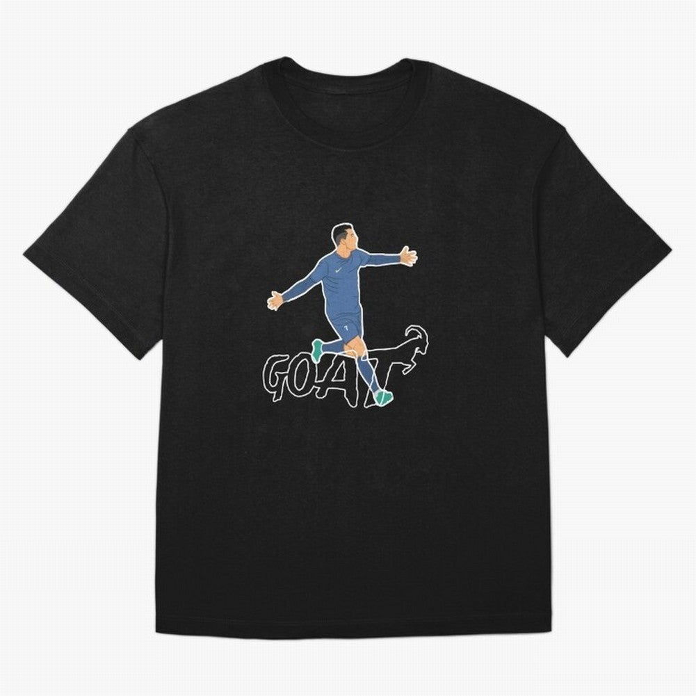Cristiano Ronaldo - GOAT Oversized T-Shirt Relive Legendary Nights from the FIFA World Cup 2026 USA Canada Mexico Journey through Messi Highlights, Argentina, France and Brazil Pride, Vintage Soccer Flavor, Modern Football Stars, National Flags and