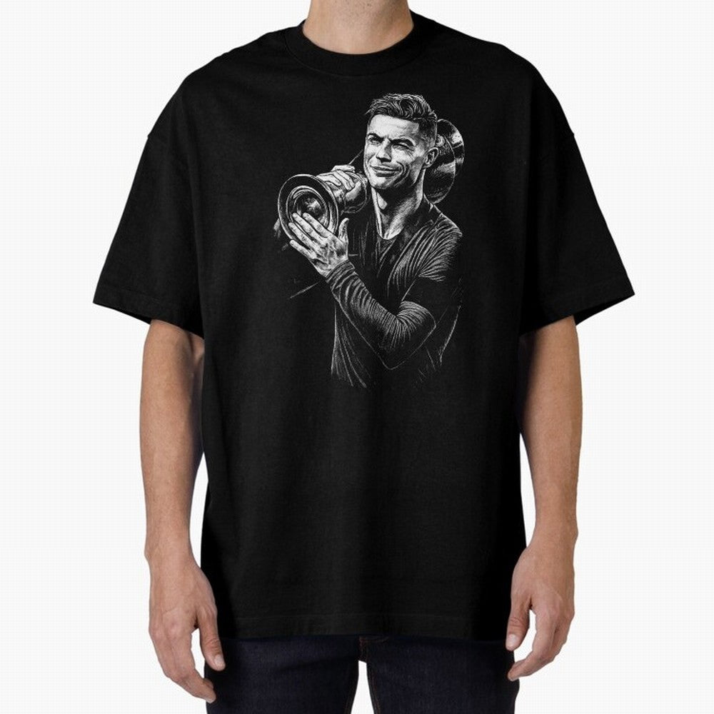 Cristiano Ronaldo Nations League Cup Oversized T-Shirt Celebrate Match Day Hype around FIFA World Cup 2026 USA Canada Mexico, CR7 and Messi, England and Germany, Champion Mindset, Group Stage Buzz, Knockout Tension and Passionate Fan Culture; Great