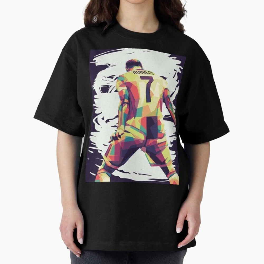 Cristiano Ronaldo Art cristiano ronaldo Oversized T-Shirt Back the Journey through Global Football Passion for FIFA World Cup 2026 Group Stage, with Neymar, Haaland and Cristiano Ronaldo, France, Football Festival Excitement, Trophy Ambitions,