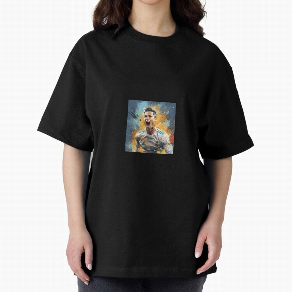 Cristiano Ronaldo Oversized T-Shirt Celebrate the Biggest Stage of FIFA World Cup 2026 USA Canada Mexico Featuring Mbappe and Neymar, Brazil Energy, Match Day Excitement, Supporter Culture, Golden Goals and Global Football Passion; Ideal for Fans