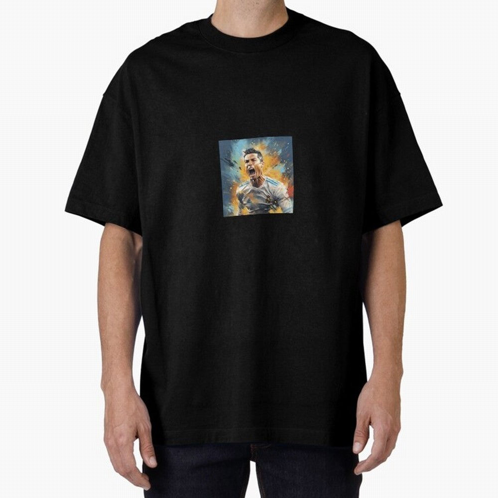 Cristiano Ronaldo Oversized T-Shirt Celebrate the Biggest Stage of FIFA World Cup 2026 USA Canada Mexico Featuring Mbappe and Neymar, Brazil Energy, Match Day Excitement, Supporter Culture, Golden Goals and Global Football Passion; Ideal for Fans