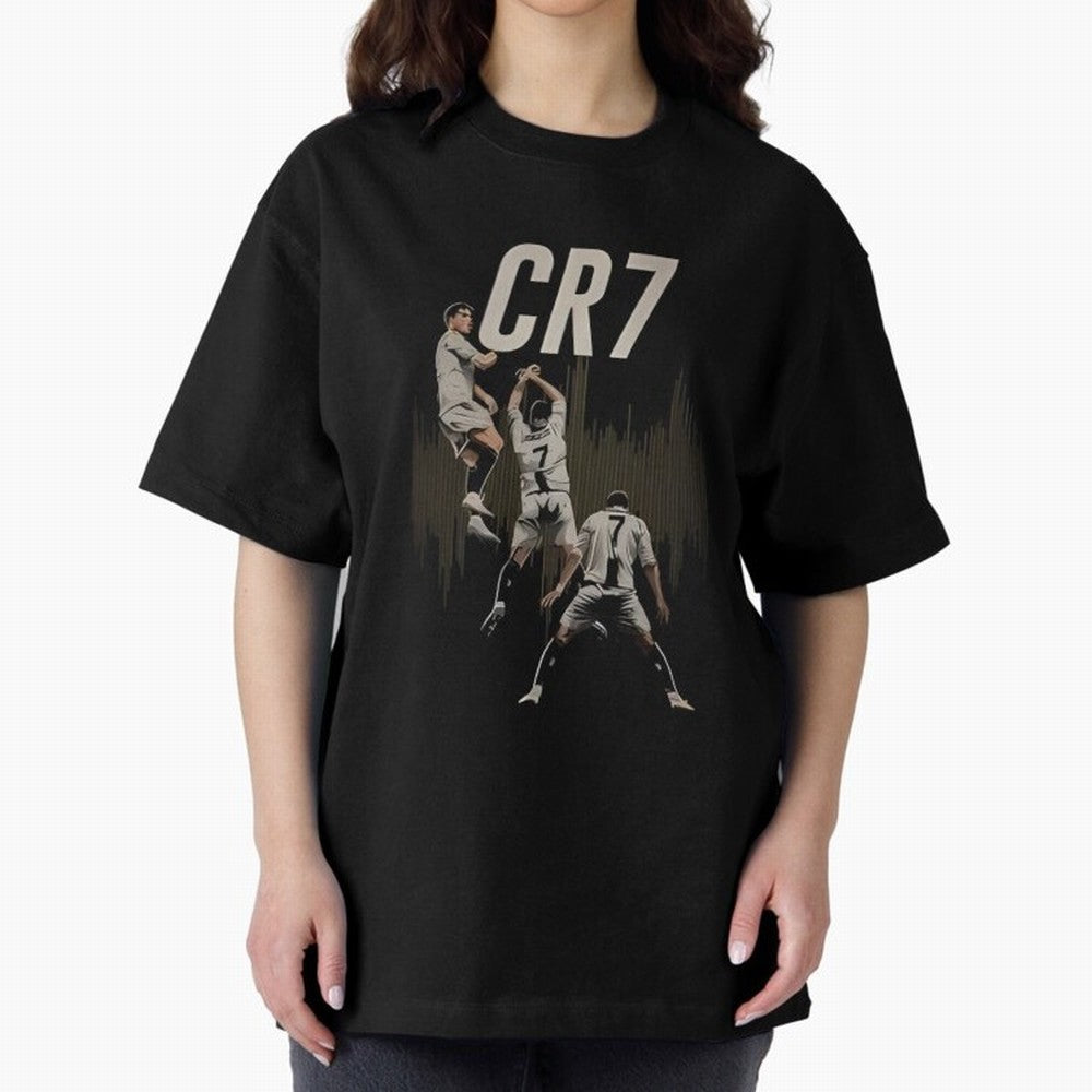 Cr7 Oversized T-Shirt Relive Legendary Nights from the FIFA World Cup 2026 USA Canada Mexico Journey through Messi, CR7 and Mbappe Highlights, Brazil Pride, Worldwide Fan Energy, Dramatic Goals, Stadium Lights and Championship Celebrations; Great