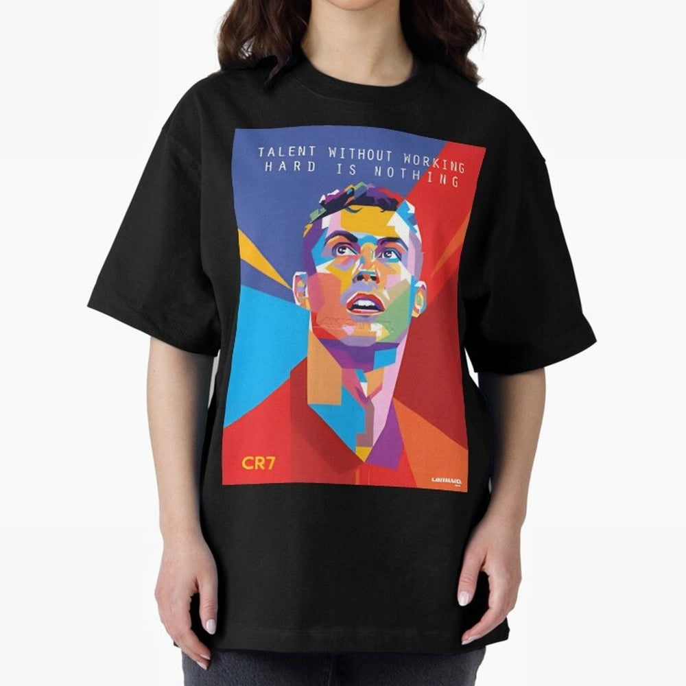 Cristiano Ronaldo Oversized T-Shirt Feel FIFA World Cup 2026 for Fans of Neymar and France, Bringing Sports Nostalgia, International Competition, Famous Players and Unforgettable Victories; Ideal for Passionate Fans Who Love Underdog Stories,