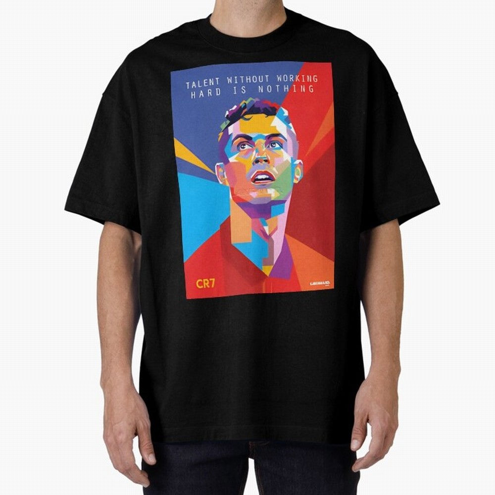 Cristiano Ronaldo Oversized T-Shirt Feel FIFA World Cup 2026 for Fans of Neymar and France, Bringing Sports Nostalgia, International Competition, Famous Players and Unforgettable Victories; Ideal for Passionate Fans Who Love Underdog Stories,