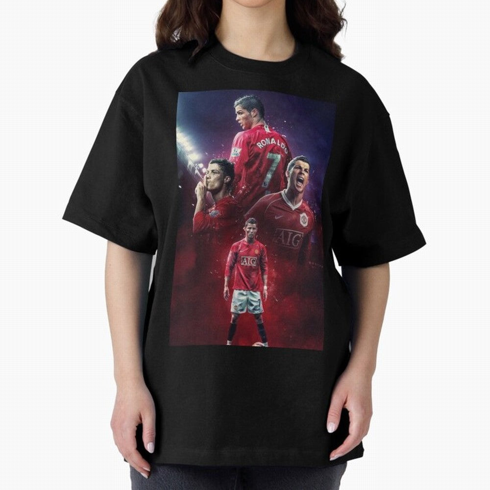 Cristiano Ronaldo dos Santos Aveiro Art Oversized T-Shirt Show Fan Pride Across FIFA World Cup 2026 for Fans of Neymar and Netherlands, Bringing Fan Favorite Moments, National Team Passion, Big Match Drama and Soccer History; Ideal for Passionate