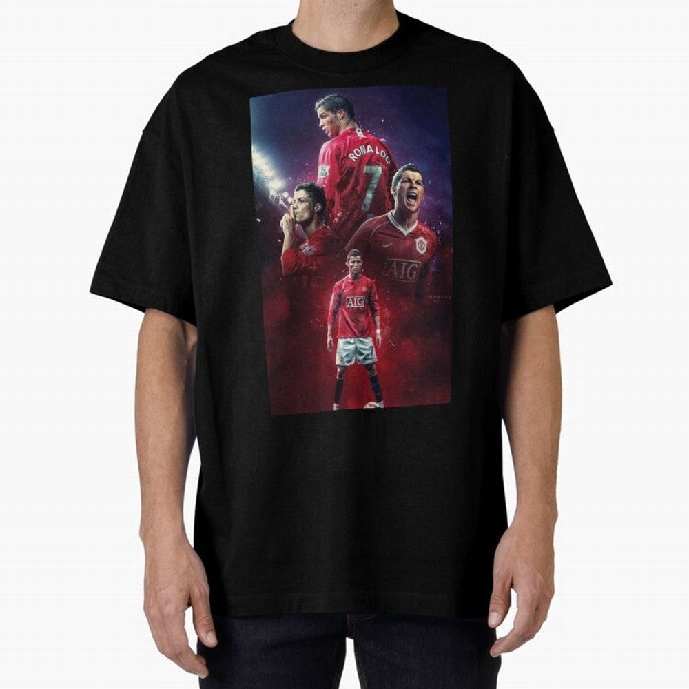 Cristiano Ronaldo dos Santos Aveiro Art Oversized T-Shirt Show Fan Pride Across FIFA World Cup 2026 for Fans of Neymar and Netherlands, Bringing Fan Favorite Moments, National Team Passion, Big Match Drama and Soccer History; Ideal for Passionate