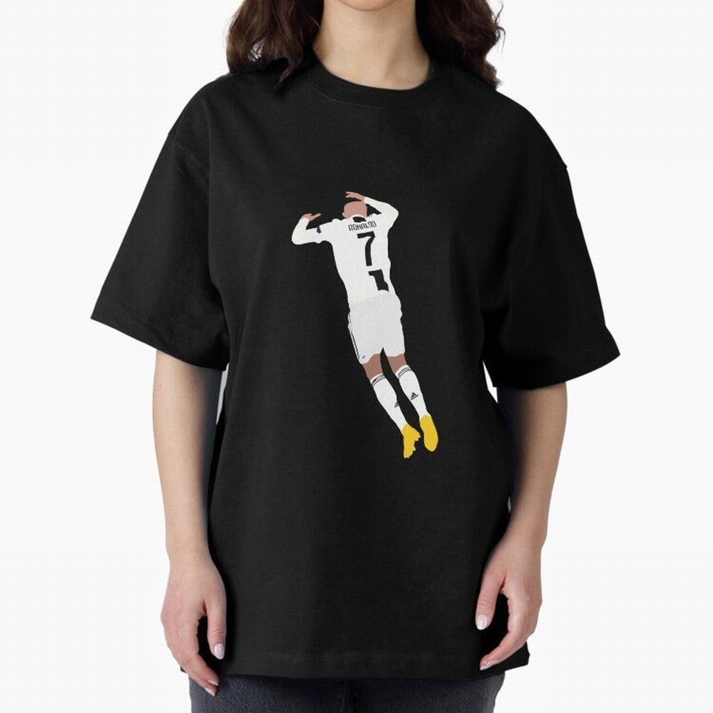 cristiano ronaldo goal celebration Oversized T-Shirt Relive Legendary Nights from Match Day Hype around FIFA World Cup 2026, Messi, Germany, Championship Spirit, Famous Goals, Roaring Crowds and International Football Unity; Created for Match Day