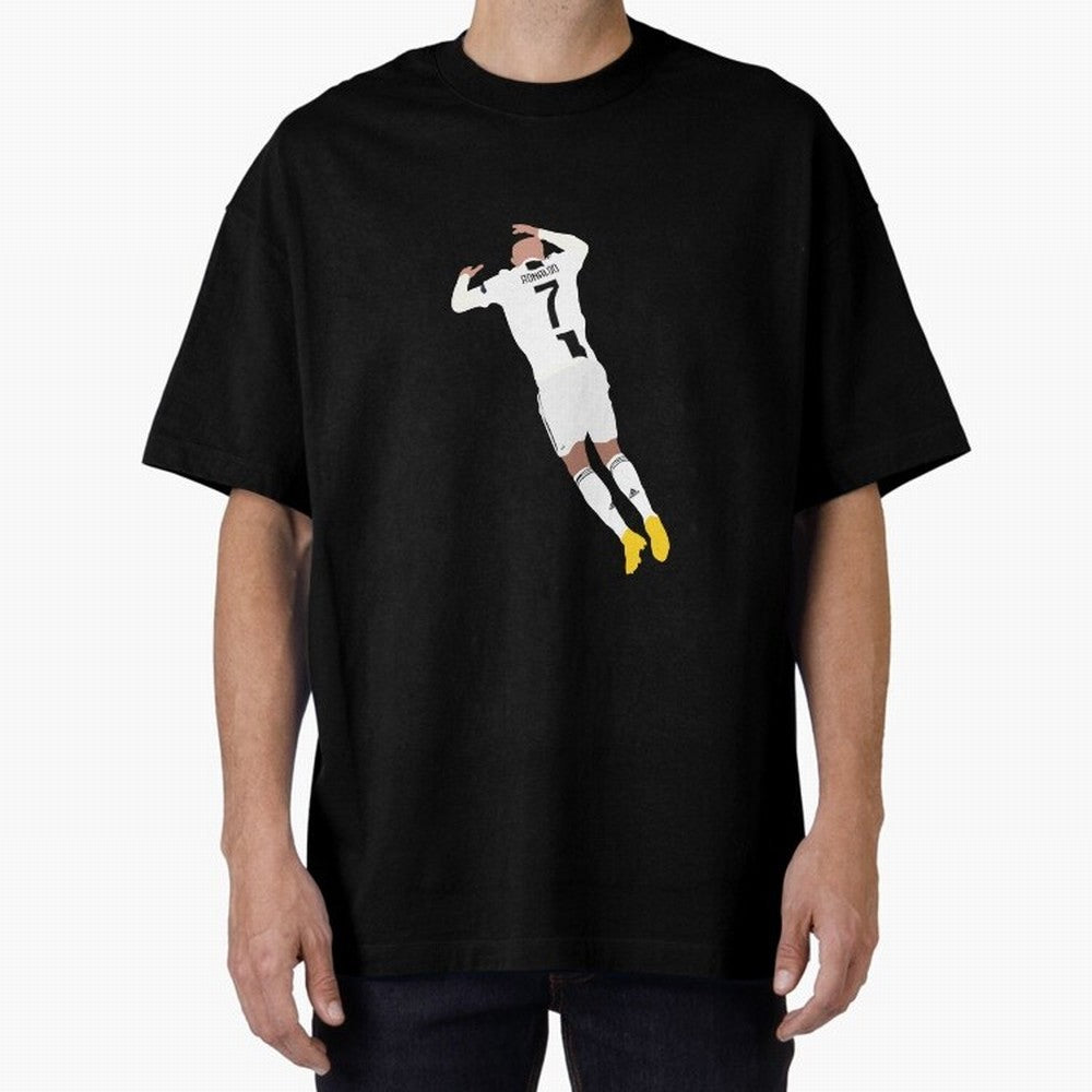 cristiano ronaldo goal celebration Oversized T-Shirt Relive Legendary Nights from Match Day Hype around FIFA World Cup 2026, Messi, Germany, Championship Spirit, Famous Goals, Roaring Crowds and International Football Unity; Created for Match Day
