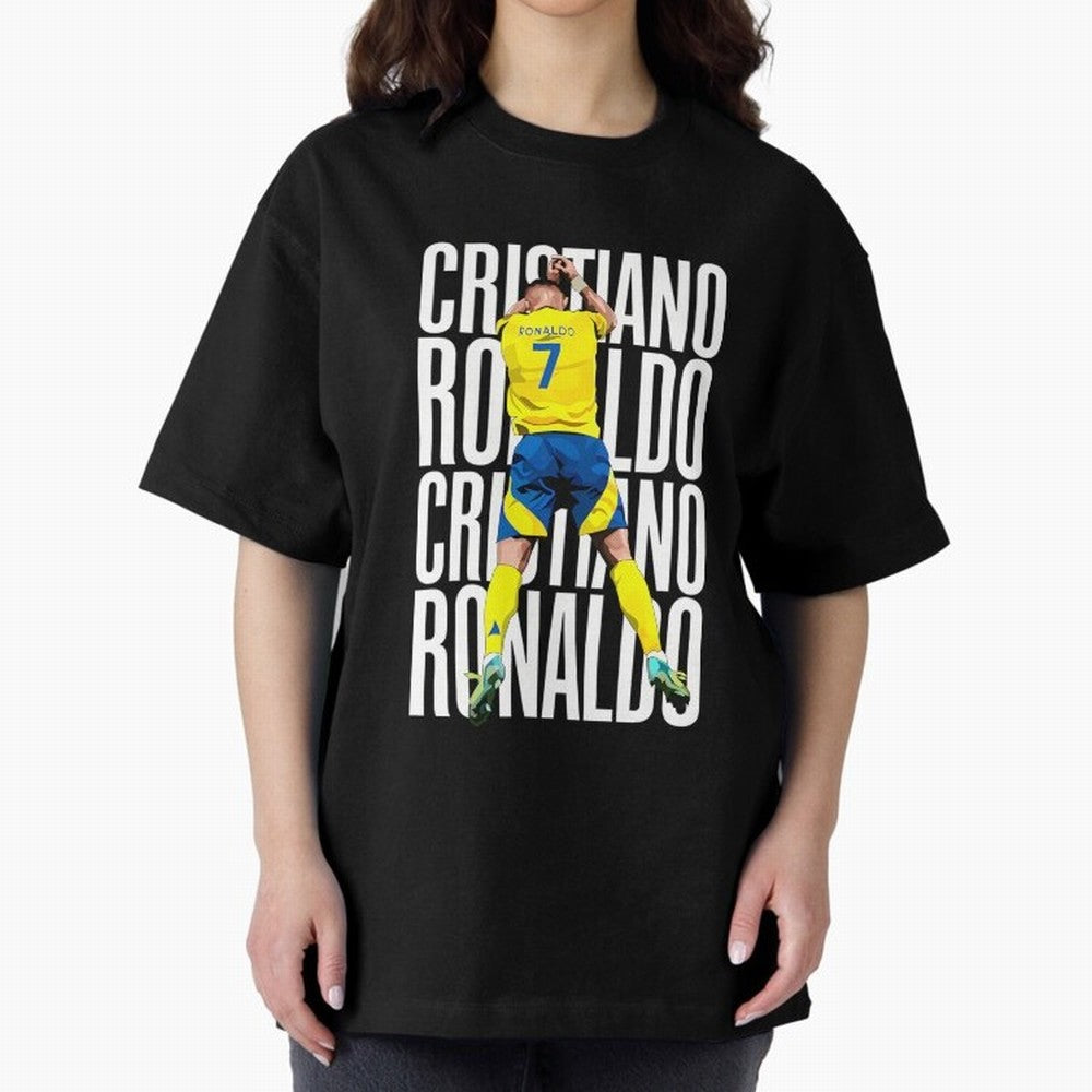 Cristiano Ronaldo Siuuuu Celebration Oversized T-Shirt Fuel Your Fan Pride for FIFA World Cup 2026 for Fans of Messi, CR7 and Mbappe and England, Bringing Retro Football Energy, Iconic Rivalries, Trophy Chase Drama and Stadium Atmosphere; Ideal for