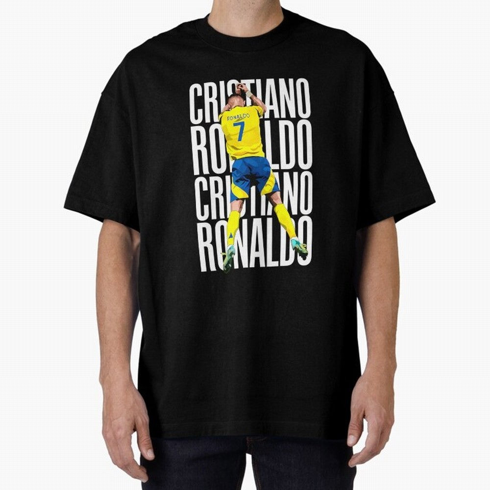 Cristiano Ronaldo Siuuuu Celebration Oversized T-Shirt Fuel Your Fan Pride for FIFA World Cup 2026 for Fans of Messi, CR7 and Mbappe and England, Bringing Retro Football Energy, Iconic Rivalries, Trophy Chase Drama and Stadium Atmosphere; Ideal for