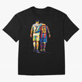 Cristiano Ronaldo and Messi Wpap Art Oversized T-Shirt Share the Excitement of FIFA World Cup 2026 Group Stage for Fans of Haaland and Mbappe and England and Germany, Bringing Championship Spirit, Famous Goals, Roaring Crowds and International
