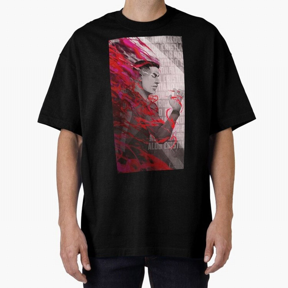 Cristiano Ronaldo x Blue Lock Oversized T-Shirt Carry the Dream of FIFA World Cup 2026 for Fans of Messi and France and Portugal, Bringing Retro Football Energy, Iconic Rivalries, Trophy Chase Drama and Stadium Atmosphere; Great for Supporters Who