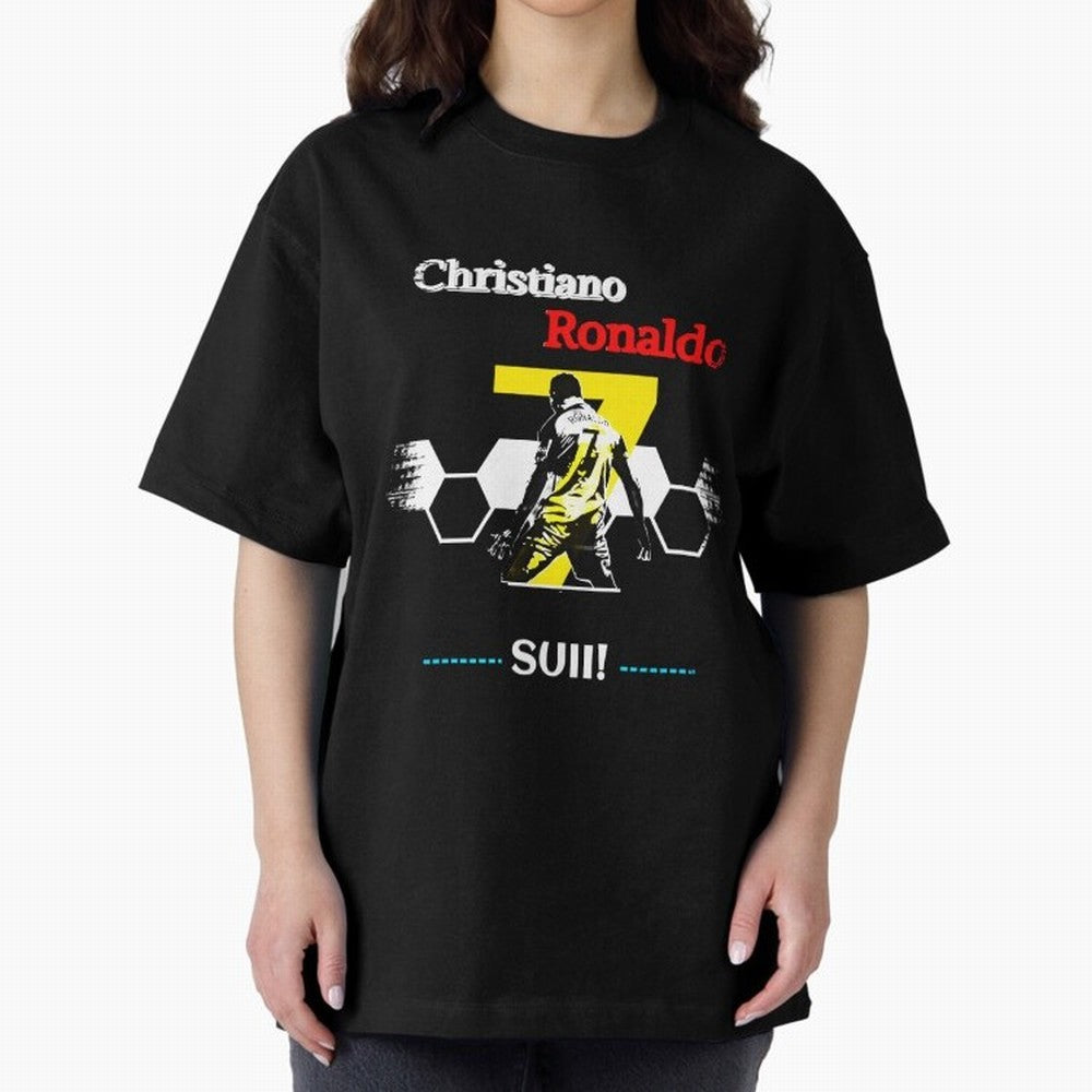 Cristiano Ronaldo Cr7 Oversized T-Shirt Bring FIFA World Cup 2026 USA Canada Mexico Spirit, Connected to Portugal, Spain and Germany, Messi, CR7 and Mbappe, Goal Celebration Energy, Supporter Heritage, Football Icons and Worldwide Tournament Joy;