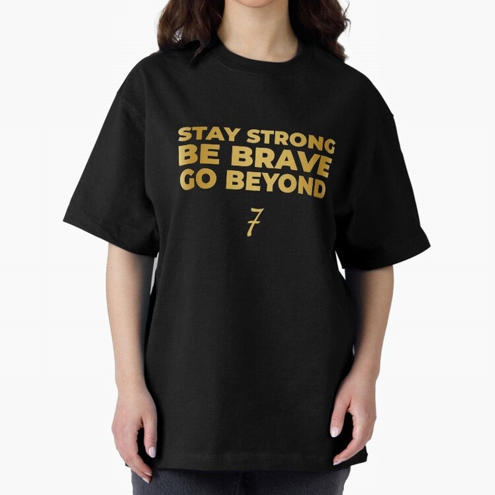Stay Strong, Be Brave, Go Beyond (Gold Edition) Oversized T-Shirt Live the Energy of the FIFA World Cup 2026 Group Stage Journey through Cristiano Ronaldo Highlights, Spain Pride, Fan Favorite Moments, National Team Passion, Big Match Drama and