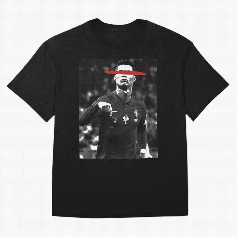 Cristiano in Rubrum Plaga Oversized T-Shirt Celebrate the Next Chapter of FIFA World Cup 2026 for Fans of Haaland and Mbappe and France and Portugal, Bringing Vintage Soccer Flavor, Modern Football Stars, National Flags and Final Night Emotion;