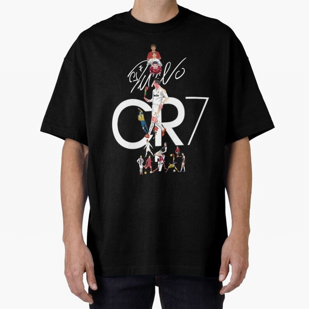 CR7 Oversized T-Shirt Bring Stadium Energy to Global Football Passion for FIFA World Cup 2026 USA Canada Mexico, Connected to Messi, CR7 and Mbappe, Spain, Football Festival Excitement, Trophy Ambitions, Country Rivalries and Star Player Buzz; Made