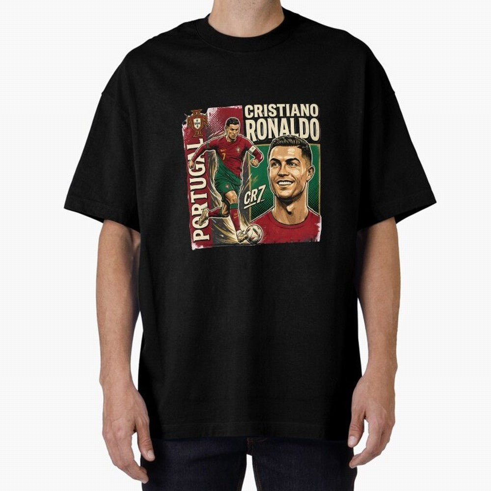 Ronaldo Portugal Vintage Oversized T-Shirt Show Passion for the Stars of FIFA World Cup 2026 Featuring CR7, Portugal, Spain and Germany Energy, Stadium Memories, Football Loyalty, International Chants and Championship Tradition; Created for Match