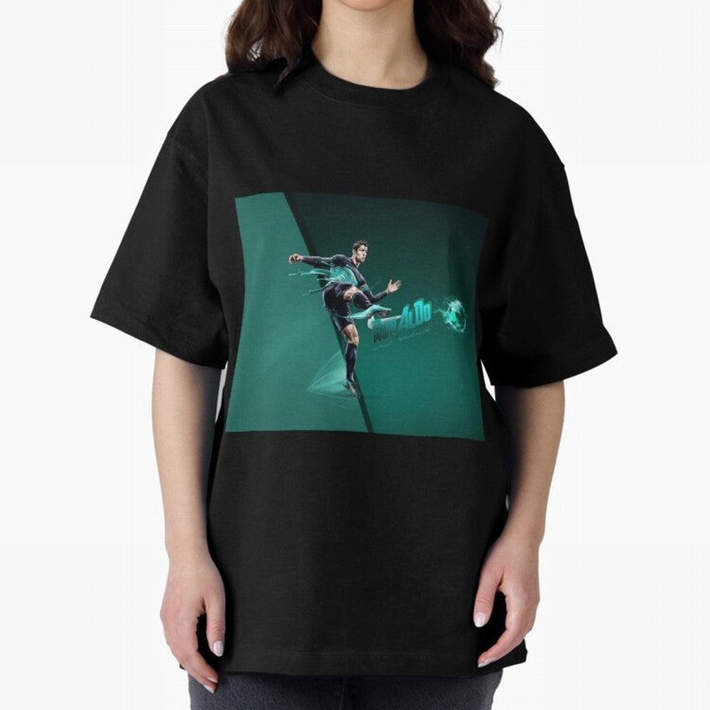 Cristiano Ronaldo #442 Oversized T-Shirt Show Match Day Excitement for FIFA World Cup 2026 for Fans of Neymar, Haaland and Cristiano Ronaldo and Spain, Bringing Classic Soccer Heritage, Championship Pressure, Fan Loyalty and International Pride;