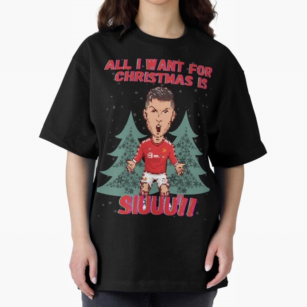 All I Want For Christmas is Siuuu Oversized T-Shirt Celebrate the Stars of Match Day Hype around FIFA World Cup 2026 USA Canada Mexico, Haaland, Argentina and Brazil, Football Festival Excitement, Trophy Ambitions, Country Rivalries and Star Player