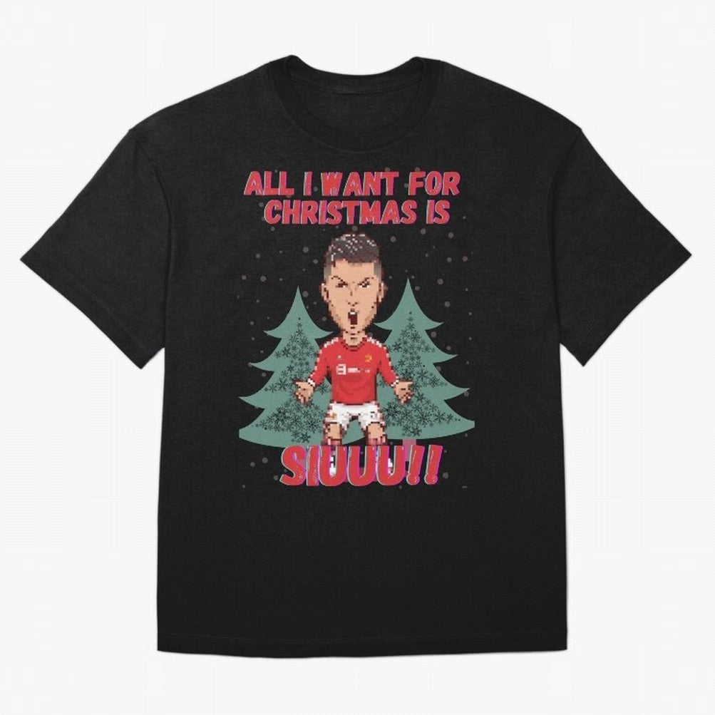 All I Want For Christmas is Siuuu Oversized T-Shirt Celebrate the Stars of Match Day Hype around FIFA World Cup 2026 USA Canada Mexico, Haaland, Argentina and Brazil, Football Festival Excitement, Trophy Ambitions, Country Rivalries and Star Player
