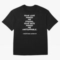 Christiano Ronaldo - Your love makes me strong. Your hate makes me unstoppable Oversized T-Shirt Cheer for FIFA World Cup 2026 Made for Haaland, Brazil Energy, Match Day Excitement, Supporter Culture, Golden Goals and Global Football Passion; Made