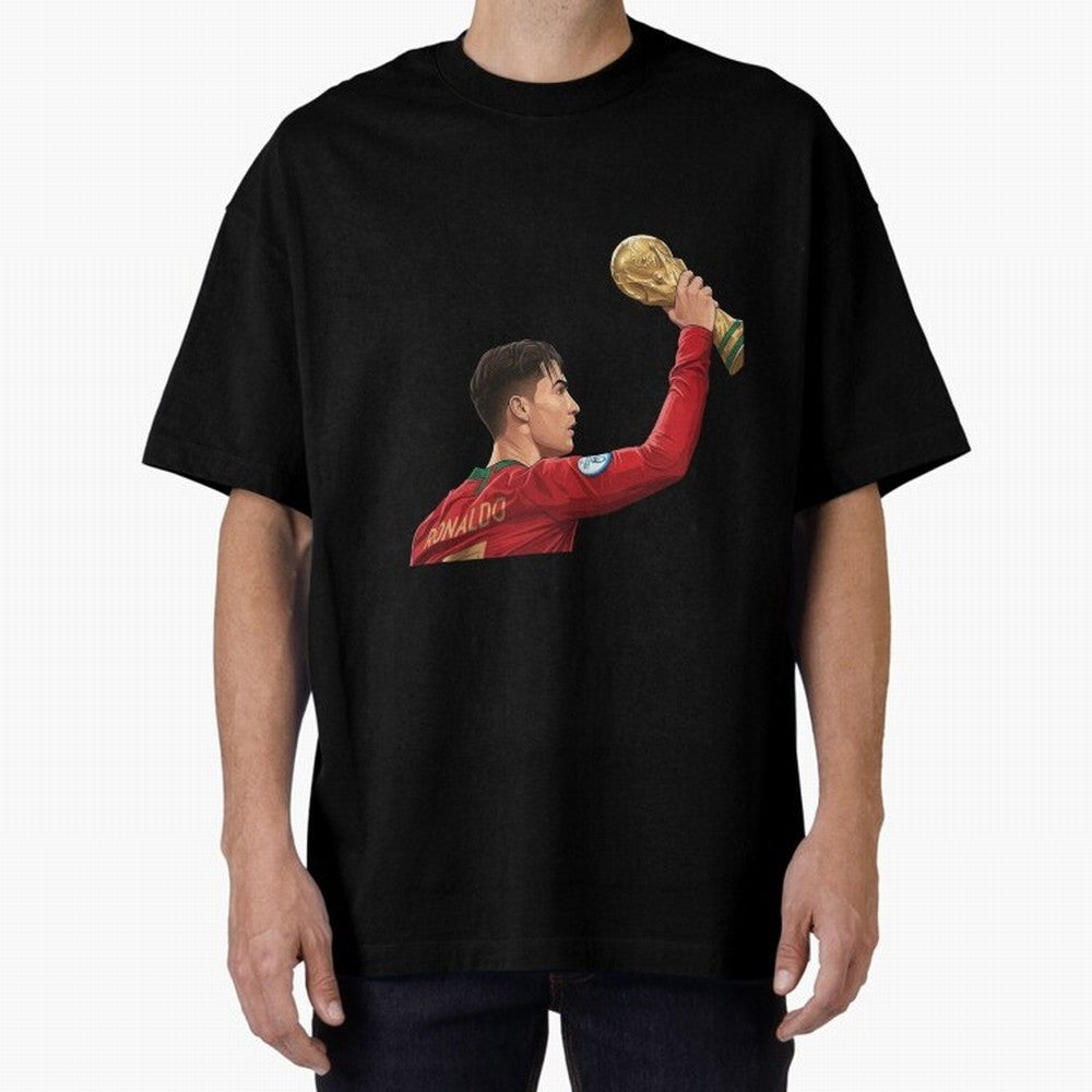 Cristiano Ronaldo Oversized T-Shirt Back the Journey through FIFA World Cup 2026 USA Canada Mexico Made for Cristiano Ronaldo, Haaland and CR7, France Energy, Classic Soccer Heritage, Championship Pressure, Fan Loyalty and International Pride; Made