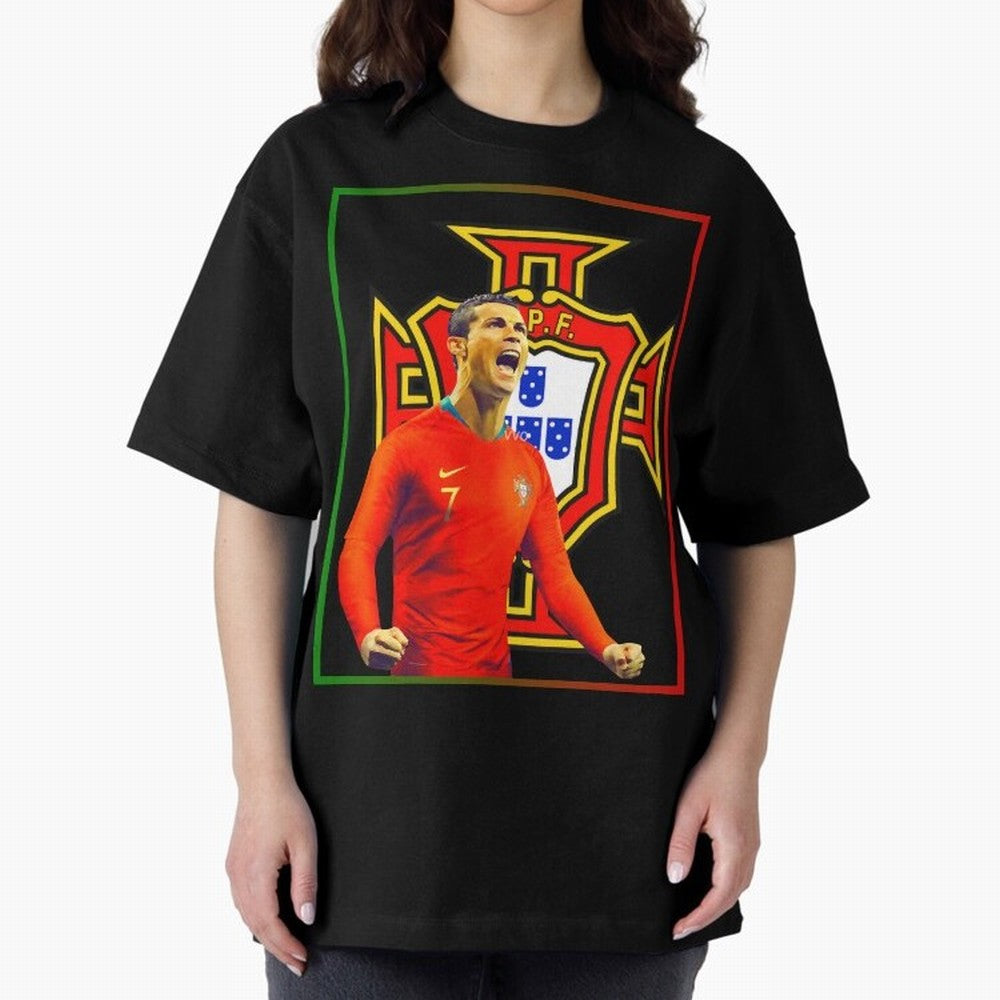 cristiano ronaldo Oversized T-Shirt Represent Football Lovers during FIFA World Cup 2026 Group Stage Spirit, Centered on England, Haaland and Mbappe, Tournament Hype, Historic Matchups, Family Viewing Parties and Global Sports Pride; Great for