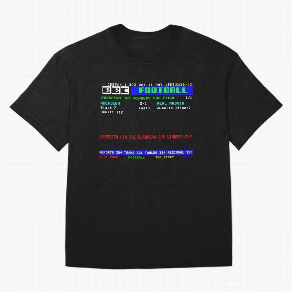 Aberdeen Cup Winners Cup Final 1983 CEEFAX Oversized T-Shirt Bring Bold Fan Energy to the FIFA World Cup 2026 Journey through Mbappe Highlights, England and Germany Pride, Game Day Rituals, Football Legends, Country Pride and the Road to the Final;