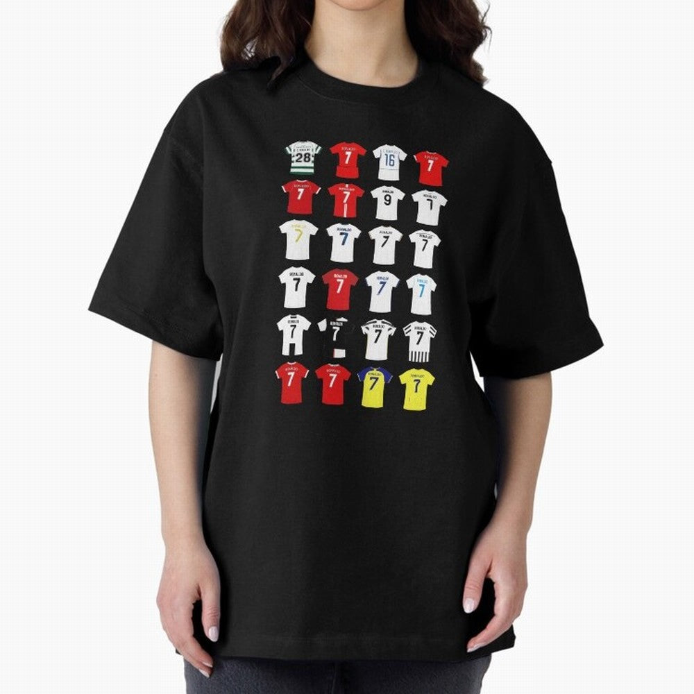 Cristiano Ronaldo Football Shirt Oversized T-Shirt Celebrate Every Goal in Match Day Hype around FIFA World Cup 2026 USA Canada Mexico, Messi, Neymar and Mbappe, Spain and Netherlands, Supporter Pride, Iconic Celebrations, Legendary Names and