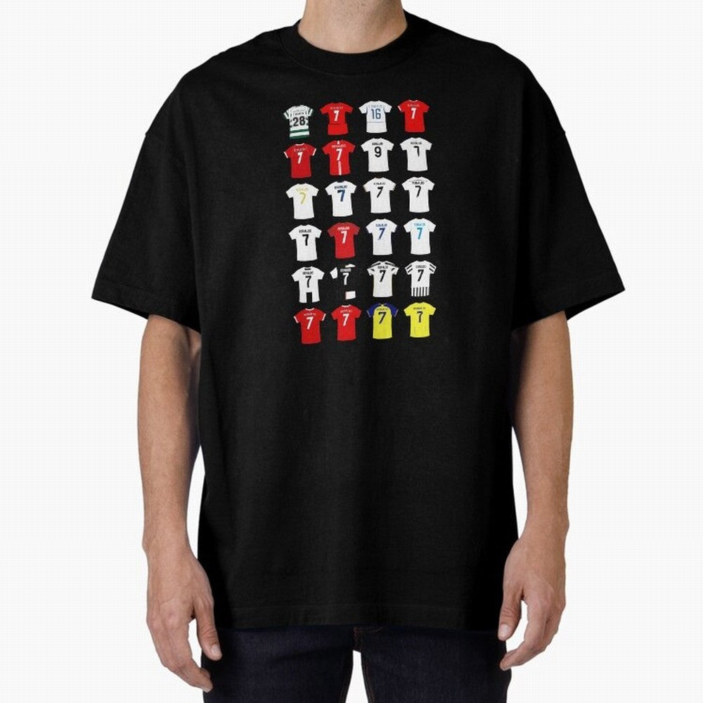 Cristiano Ronaldo Football Shirt Oversized T-Shirt Celebrate Every Goal in Match Day Hype around FIFA World Cup 2026 USA Canada Mexico, Messi, Neymar and Mbappe, Spain and Netherlands, Supporter Pride, Iconic Celebrations, Legendary Names and